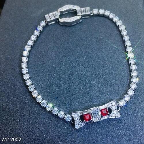 KJJEAXCMY fine jewelry natural Ruby 925 sterling silver new gemstone women hand bracelet support test popular hot selling