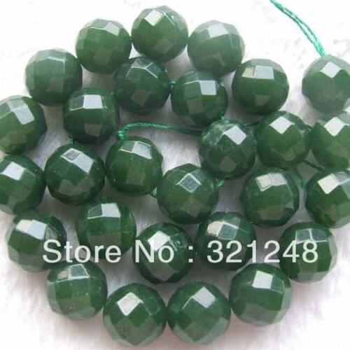 Beautiful green natural stone chalcedony jades 6mm 8mm10mm 12mm faceted round loose beads fashion jewelry making 15inch GE5035