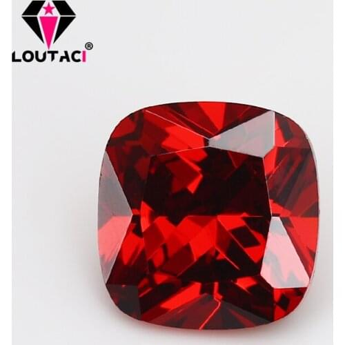 LOUTACI Simple Top Quality Garnet Cushion Cubic Zirconia For Sale Small Size 3x3-4x4mm