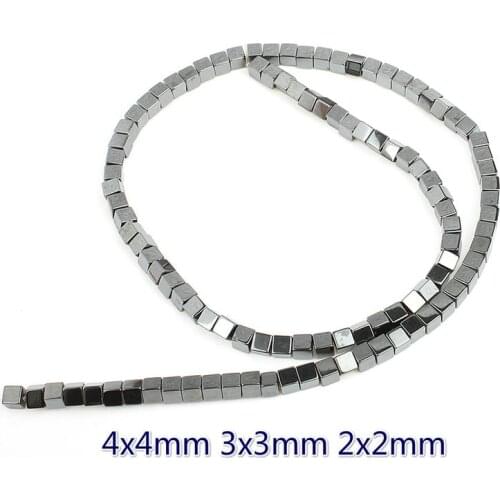 Natural Hematite Magnet Beads Vacuum Plating Square Hematite Beaded DIY Handmade Bracelet Necklace Accessories