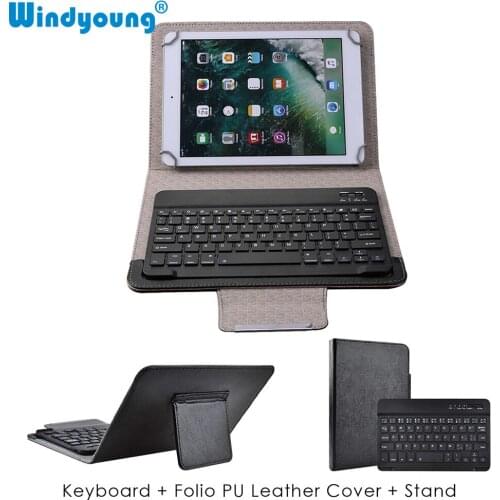 Mini Ultra-thin Wireless Bluetooth Keyboard Universal With Leather Case For 7 8 9 10 Inch iPad Tablet for IOS Android Windows