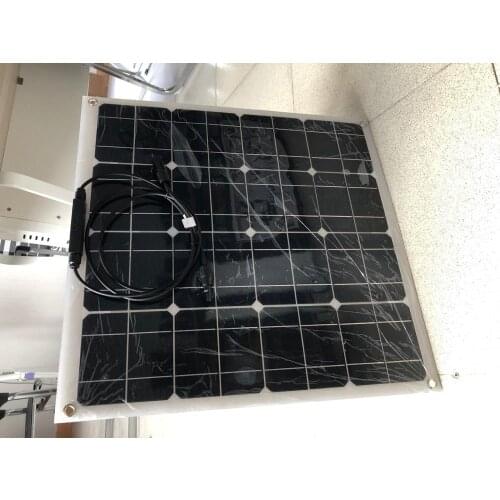 Cellule mono 50W semi flexible de panneau solaire pour le chargeur de caravane de voiture de yacht de bateau de bateau de RV