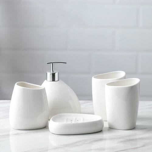 Bathroom 5-piece European simple ceramic wash 4-piece Bathroom Set Wedding wash set banheiro decoracao acessorios bathroom set