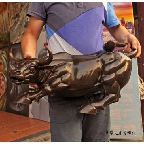 Oversized Wall Street boutique pure bull ornaments Wang Tongniu copper bullish business gifts