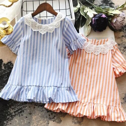 2018 new spring autumn/winter/summer Girls Kids Boys Lace stripe dress comfortable cute baby Clothes Children