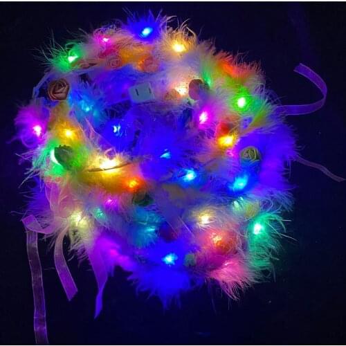 New Spread the explosion of luminous feather garland feather night market toy lamp flashing garland scenic spot luminous garland