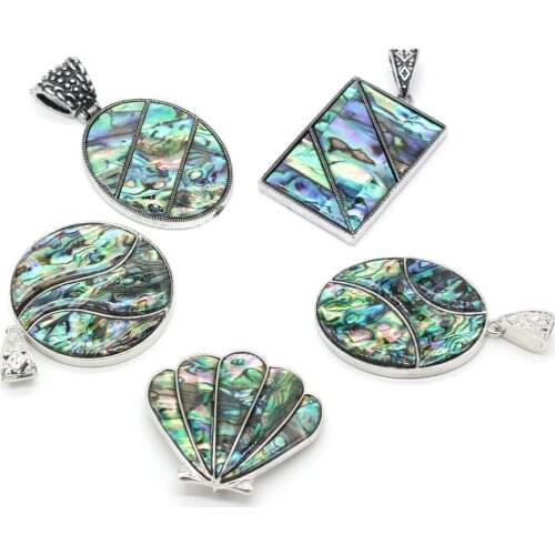 Charm 100% Natural High Quality Round Oval Scallop Shell Pendant for Jewelry Making Supplies DIY Necklace Accessories Gifts 1PC