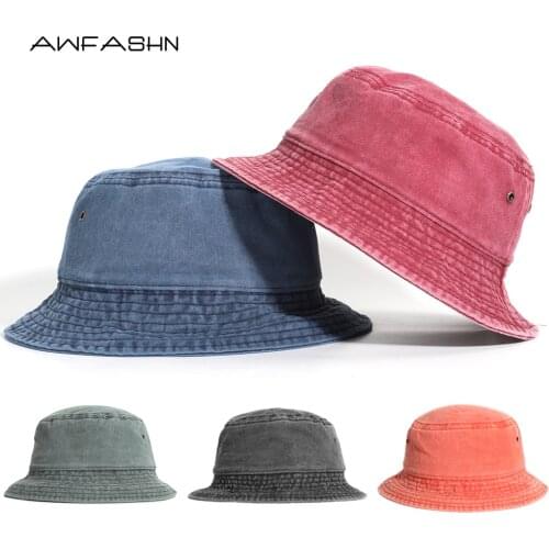 2020 High Quality Retro Fishermans Hat Washed Cotton Bucket Hat Unisex Fashion Bob Caps Hip Hop Gorros Men Women Outdoor Gorro