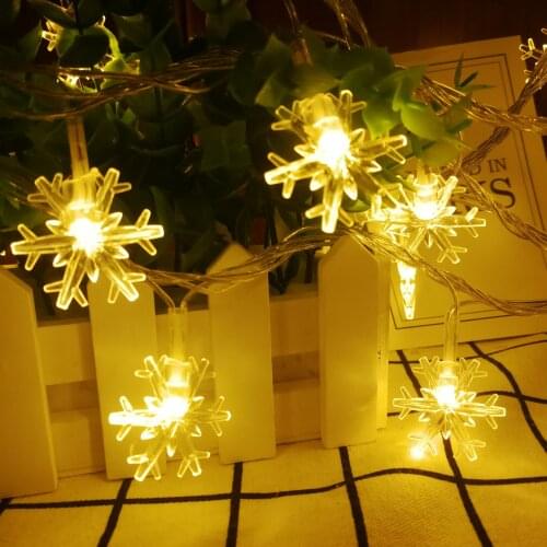 3M/10M Battery Powered LED Snowflake Lights String Christmas Tree Pendant Fairy Galand Twinkle Wedding Holiday Party Decoration