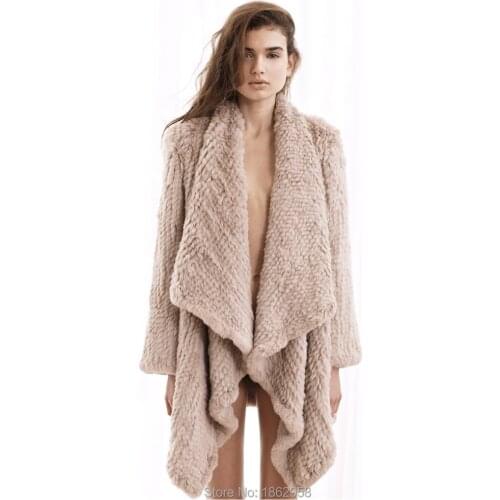 Wholesale Link SJ018 1*1 Thick Knit Oceania Rabbit Fur Jacket