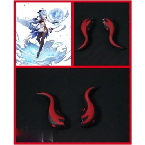 Genshin Impact Ganyu Cosplay Hair Clip Hairpin Anime Horn Hair Pin Halloween Costume Accessories Version 2