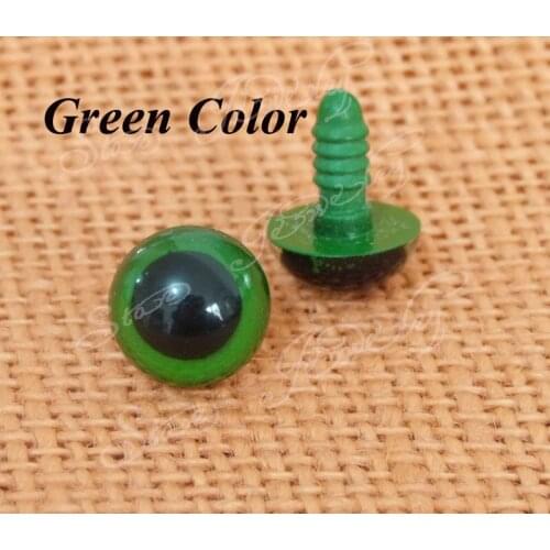 Green color paint sprayed plastic round safety toy eyes with washer for plush bear doll accessories---9mm/10mm/12mm/13mm/14mm