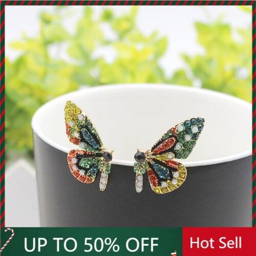 Earrings 2021 Trend Sweet Girl Heart Wind Earrings Super Fairy Butterfly Colored Earrings for Women Fashion Jewelry