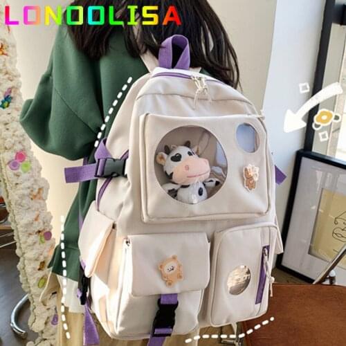 Muti-Pocket Women Backpack Nylon School Bag Backpacks for Teenage Girls Fashion College Student Back Pack Mochila Feminina