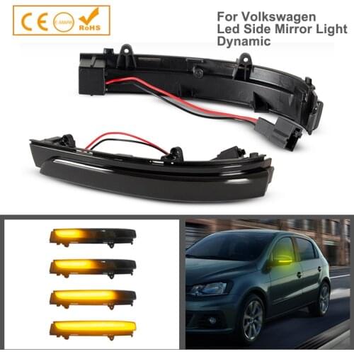 2Pcs Dynamic Amber LED Side Mirror Light Turn Signal Lamp For VW Voyage Saceiro G6 G7 Fox Crossfox Spacefox UP Gol Geracao 6/7/8