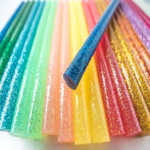 20Pcs Colored Hot Melt Glue Sticks 11mm Adhesive Assorted Glitter Glue Sticks Professional For Electric Glue Gun Craft Repair