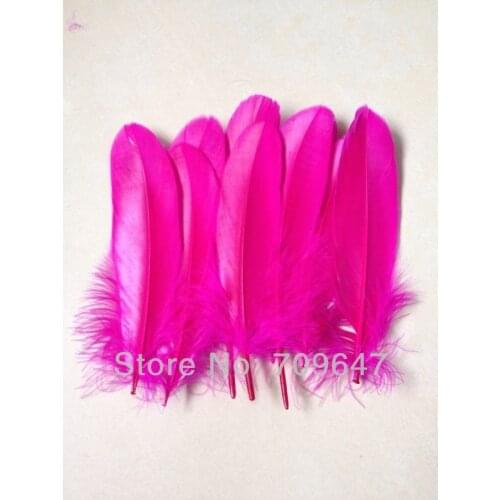200PCS/LOT 6-8inches/15-20CM Most Beautiful Bright Rose/Hot Pink Goose Satinettes Feathers Loose Goose Feathers,Goose Feathers