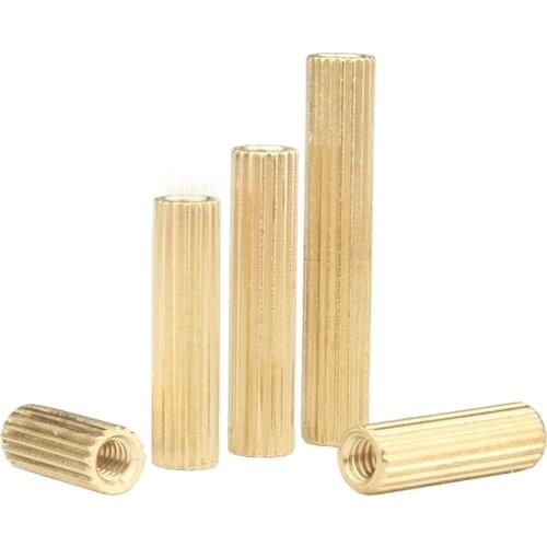50pcs M2*L L= 3mm to 35mm 2mm thread Brass Round Standoff Spacer Female M2 Brass Threaded Spacer