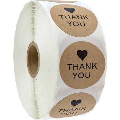500PCS Round "THANK YOU " Stickers seal labels Labels stickers scrapbooking for Package stationery sticker gift wrapping sticker