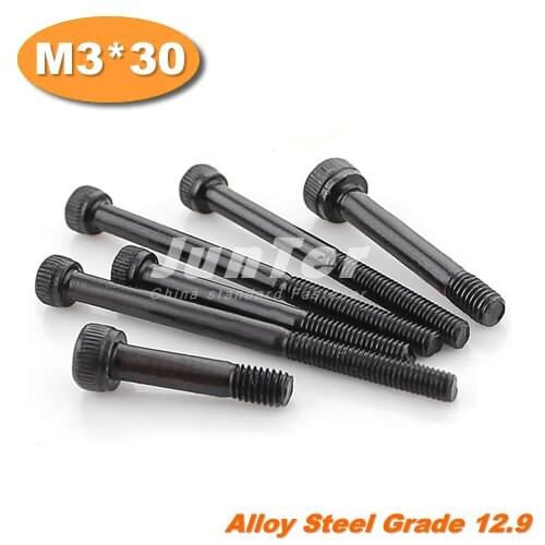 500pcs/lot DIN912 M3*30 Grade12.9 Half Thread Alloy Steel Hex Socket Head Cap Screw