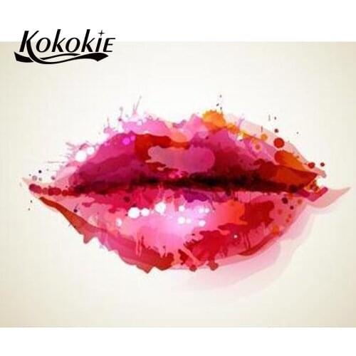 Diy 5d diamond painting full square full diamond embroidery rhinestones pictures Lips pattern diamond mosaic diamond art tools