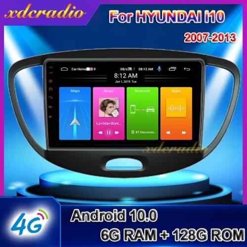 Xdcradio 9" Touch Screen Android 10.0 Car Radio For HYUNDAI I10 Auto DVD Multimedia Player Navigation 6+128G Carplay