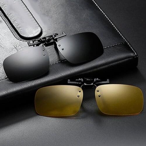 Large Car Night Driving Glasses Clip On Sunglasses Night Vision Glasses Sun Protection Anti-UVA Driver Glasses Goggle Black Auto