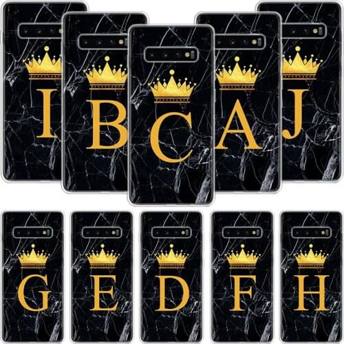 26 Letter Crown Custom A Phone Case For Samsung Galaxy A51 A71 A70 A50 A40 A30 A20E A10 A01 A21 A41 A20S A6 A7 A8 A9 Coque Cover