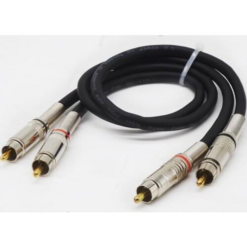 Hand-made Black soft cord Foil RCA signal Audio Line 50cm 1m 2m 2RCA to 2 RCA Audio Cable for Home Theater DVD AV TV Amplifier