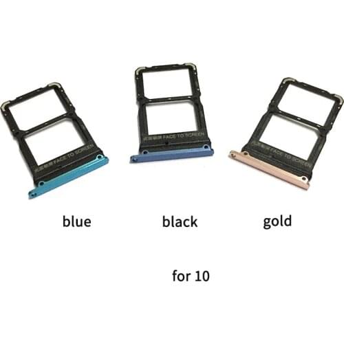 10PCS Sim Tray Holder For Xiaomi Mi10 Mi 10 / 10 Pro SIM Card Tray Slot Holder Adapter Socket Repair Parts