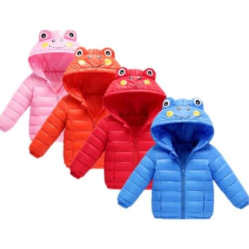 2019Winter Children Boys Jackets Cartoon Frog Girls Winter Coat Kids Outerwear Baby Boys/Girls Down Jacket Infant Clothes