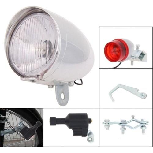 6V 3W Bicycle Cycling Friction Generator Dynamo LED Headlight Rearlight Kit фонарь велосипедный аксессуары для велосипеда