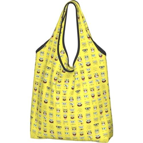 Sponge2 Canvas Bag Women Cheap Bag Animes square pants Ins Shopper Bag