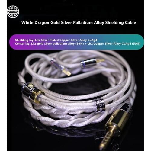 FENGRU HAKUGEI White Dragon Earphone upgrade cable 2Pin 0.78mm MMCX gold silver palladium copper advanced element hybrid cable