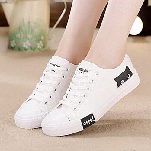 Womens Canvas Shoes Summer Sneaker for Womans New Lace-Up Sports Shoes Casual Cartoon Outdoor Breathable Shoes ss65