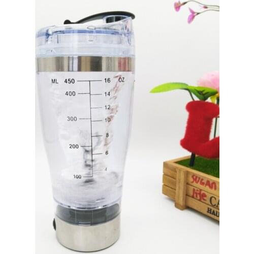 Creative Protein Powder Shakes Leakproof Lid Stainless Steel Electric Shaker Water Bottles Auto Stirring Coffee bottles 450ml