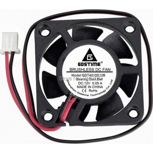 2PCS Gdstime 4010 40x40x10mm 4cm 12V DC Mini Cooling Cooler Dual Ball Bearing 40mm Fan