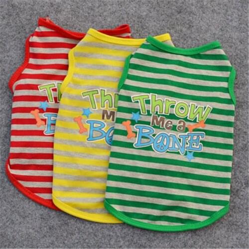 3 Color Stripe Design Summer Dog Costume Cool Comfortable Yorkshire Terrier Clothes Pet Supplies Puppy Clothing Small Dog Vest