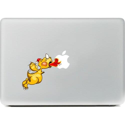 Cute little fire-breathing dinosaur Vinyl Decal Sticker for DIY Macbook Pro / Air 11 13 15 Inch Laptop Case Cover Sticker