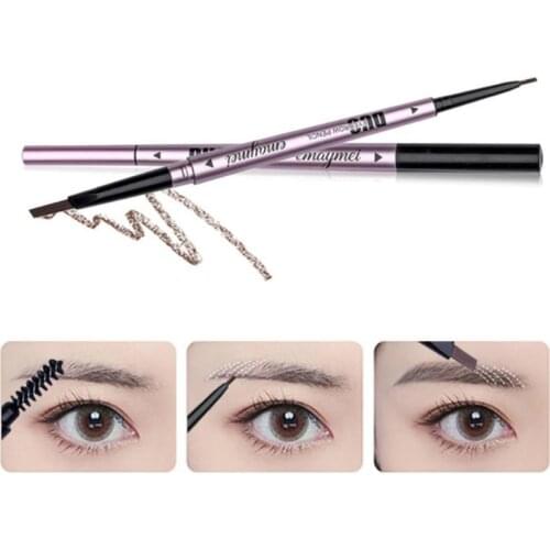 Extremely Slim Tip Eyebrow Pencil Two-side With Brush Multiple Colors Waterproof Not Fading Lasting Brows Coloring Makeup TSLM2