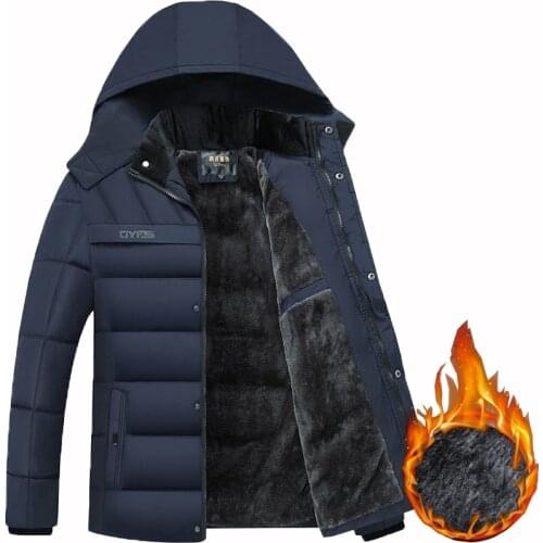 2020 New Fashion Hooded Winter Coat Men Thick Warm Mens Winter Jacket Windproof Gift For Father Husband Parka