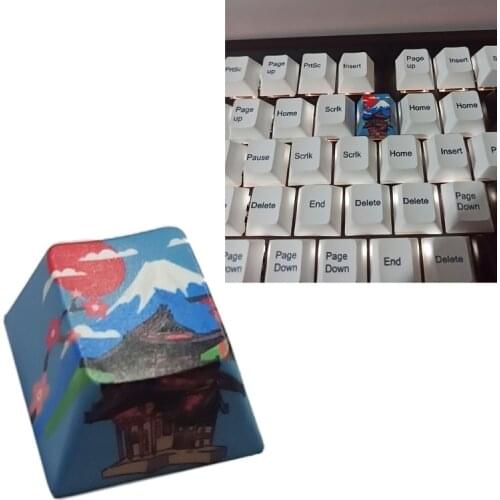 New High Quality R4 Keycap Cherry Profile Dip Dye Sculpture PBT Keyboard Keycap for Mechanical Keyboard Etched Mount Fuji Keycap