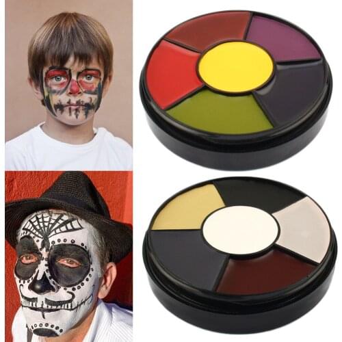 Face Body Paint Pigment Oil Painting 6 Colors Art Make Up Tools for Halloween Party MH88