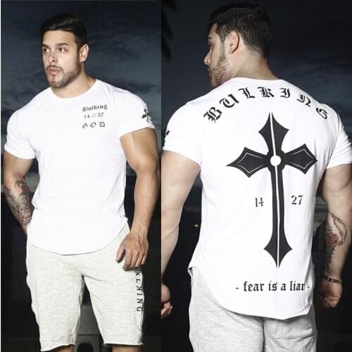 Gym T Shirt Men Bodybuilding Sport Fitness Running Short Sleeve T Shirt Quick Dry Male Summer Casual Fashion Tee Tops Clothing
