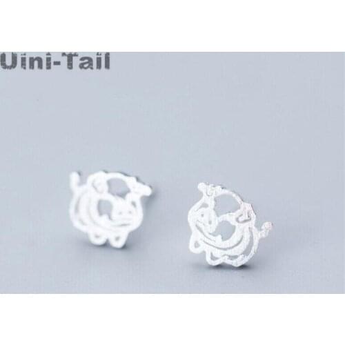 Uini-Tail hot new 925 sterling silver cute hollow brushed pig earrings fashion trend sweet high quality silver jewelry ED182