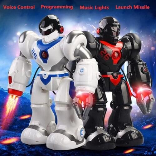 Intelligent RC Robot Can Singing Dancing Voice Control Programm Rotating Hand Glide Smart Robot With Launch Missile Toy Kid Gift