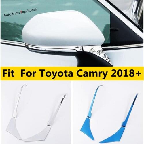Yimaautotrims Door Rearview Mirror Protection Strip Streamer Cover Trim 4 Pcs Fit For Toyota Camry 2018 - 2021 Chromium Styling