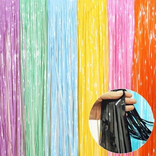 Macaron Color Party Backdrop Curtains Glitter Gold Tinsel Fringe Foil Curtain Birthday Wedding Decor Adult Anniversary Decor