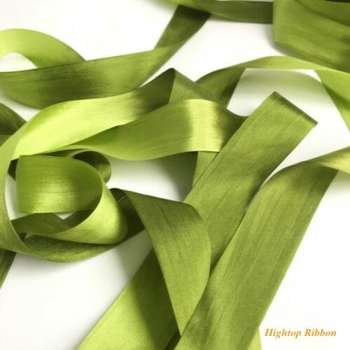 Green variegared color 25mm size 100% pure silk normal silk ribbon for embroidery and handcraft project,gift packing