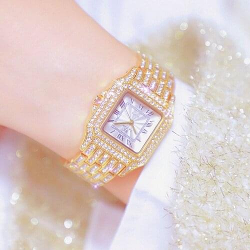 Bling Water Resistant Womens Watch Luxury Fashion Brand Gold Ladies Watch with Strass Stainless Steel Unique Wrist Watch 2020
